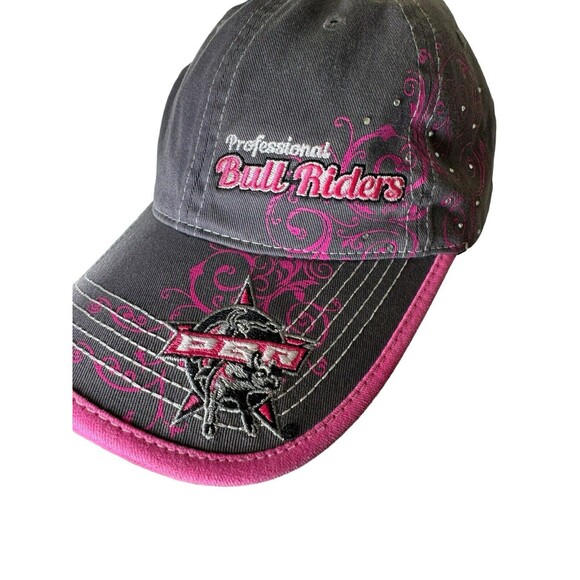 PBR Professional Bull Riding Ladies Pink Grey Outdoor Cap Hat Adjustable- HTF - Picture 1 of 14